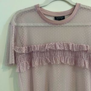 Topshop sheer polka dot shirt